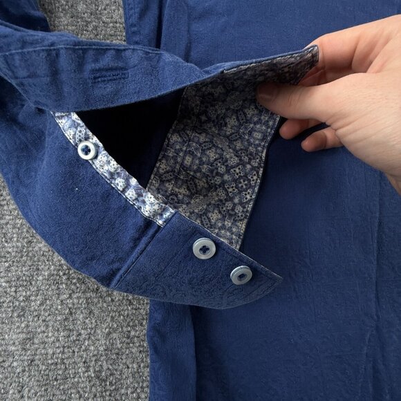 Robert Graham XL Classic Fit Blue Paisley Button Up Shirt Long Sleeve Cotton - Picture 11 of 16